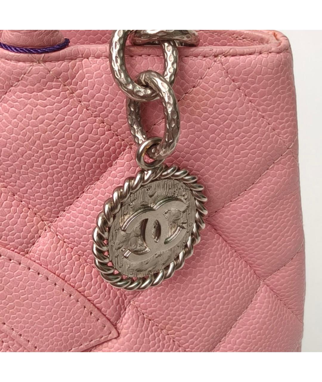 CHANEL Розовая кожаная сумка тоут, фото 7