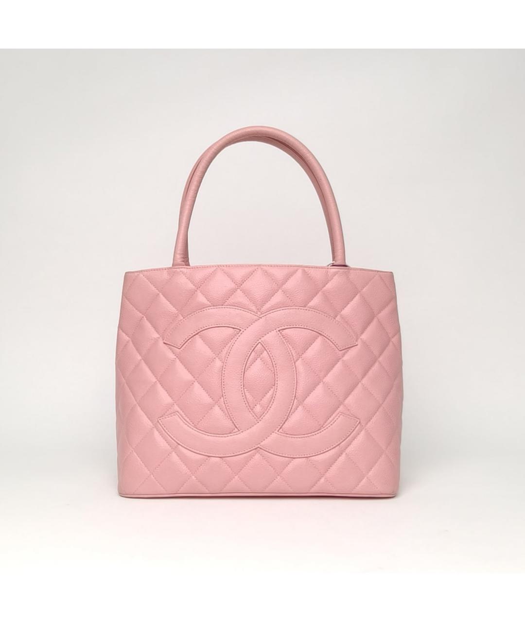 CHANEL Розовая кожаная сумка тоут, фото 2