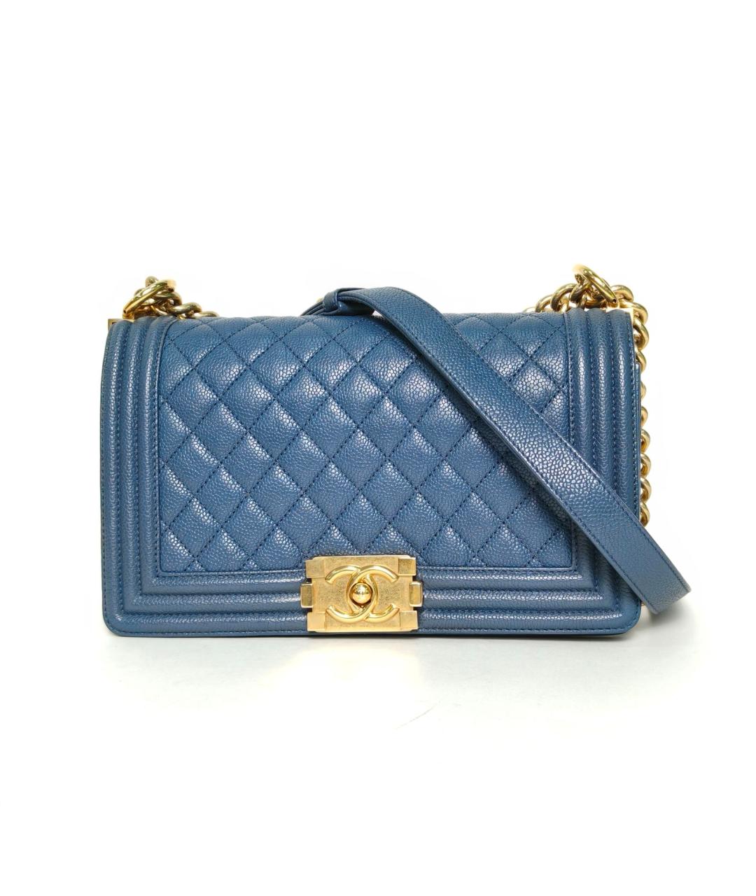 CHANEL Синяя кожаная сумка через плечо, фото 2