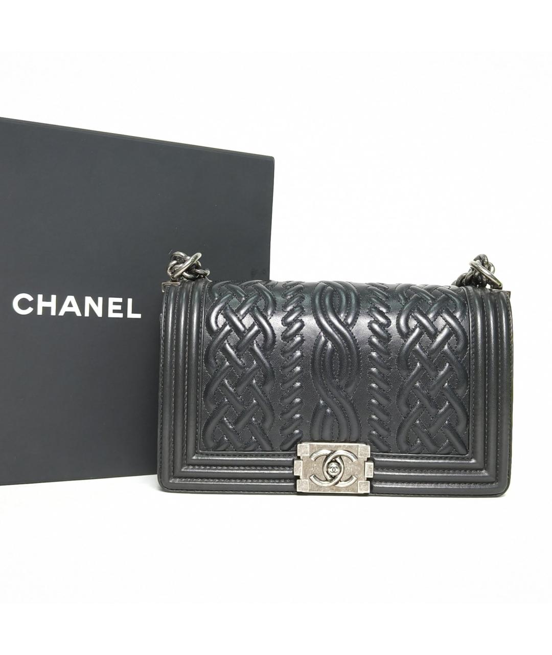 CHANEL Черная кожаная сумка через плечо, фото 9