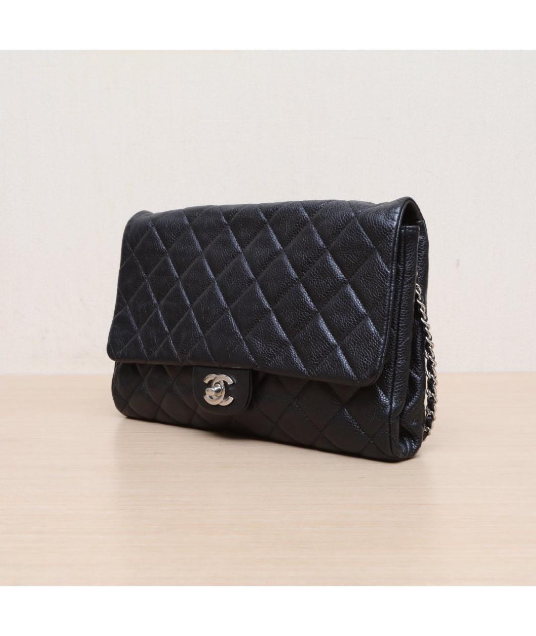 CHANEL Черная кожаная сумка через плечо, фото 4