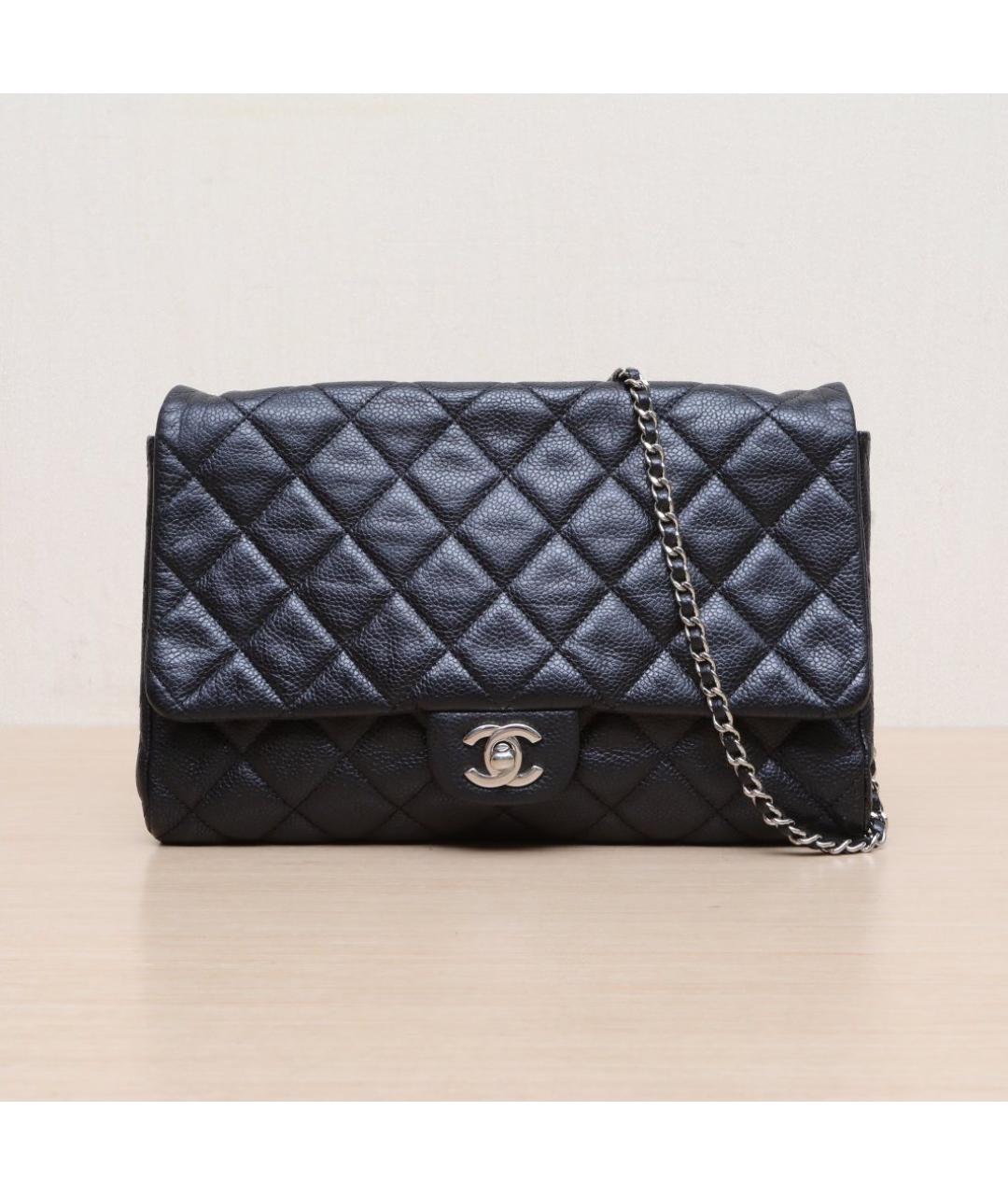 CHANEL Черная кожаная сумка через плечо, фото 3