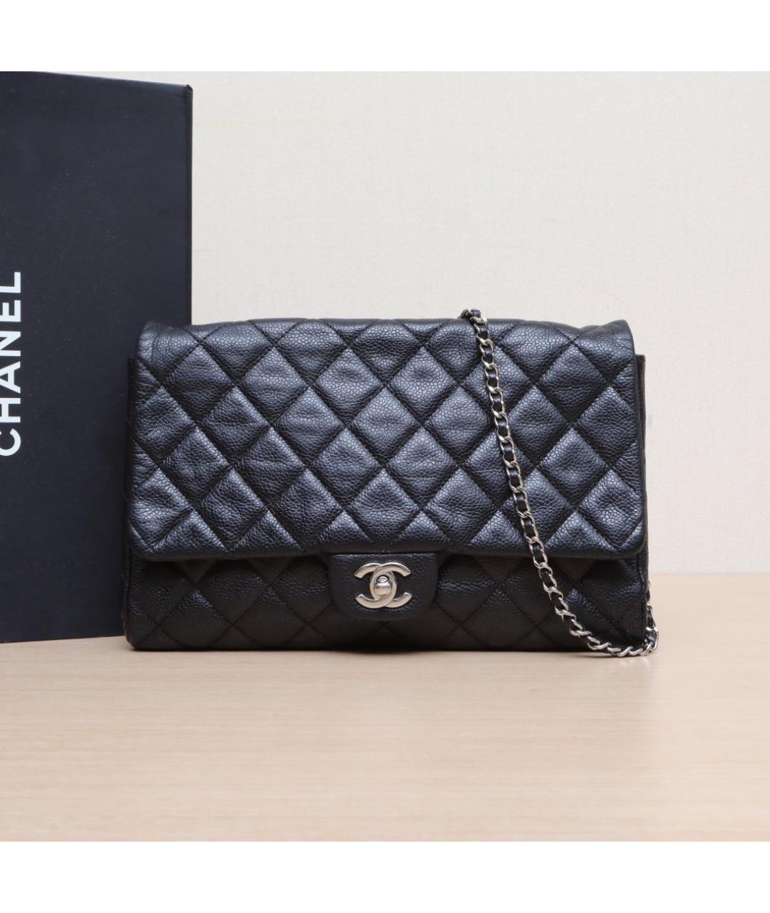 CHANEL Черная кожаная сумка через плечо, фото 2