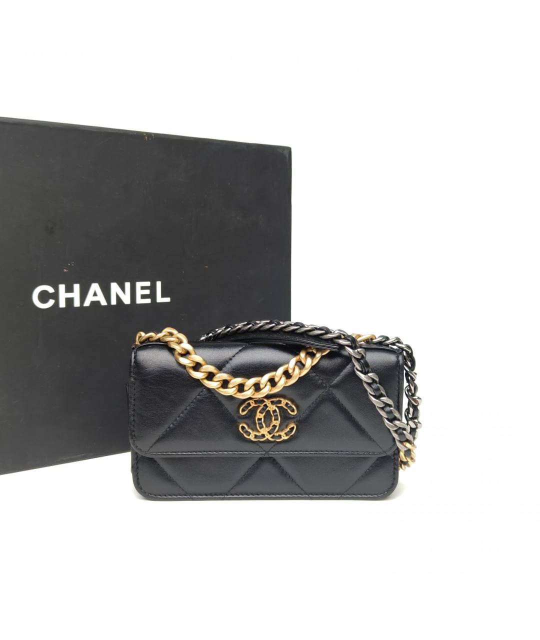 CHANEL Черная кожаная сумка через плечо, фото 9