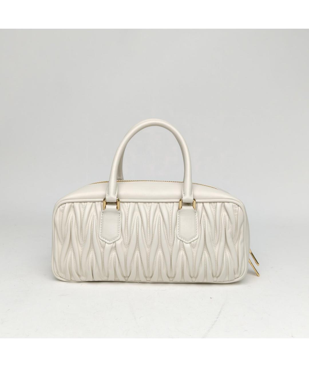 MIU MIU Белая кожаная сумка через плечо, фото 4