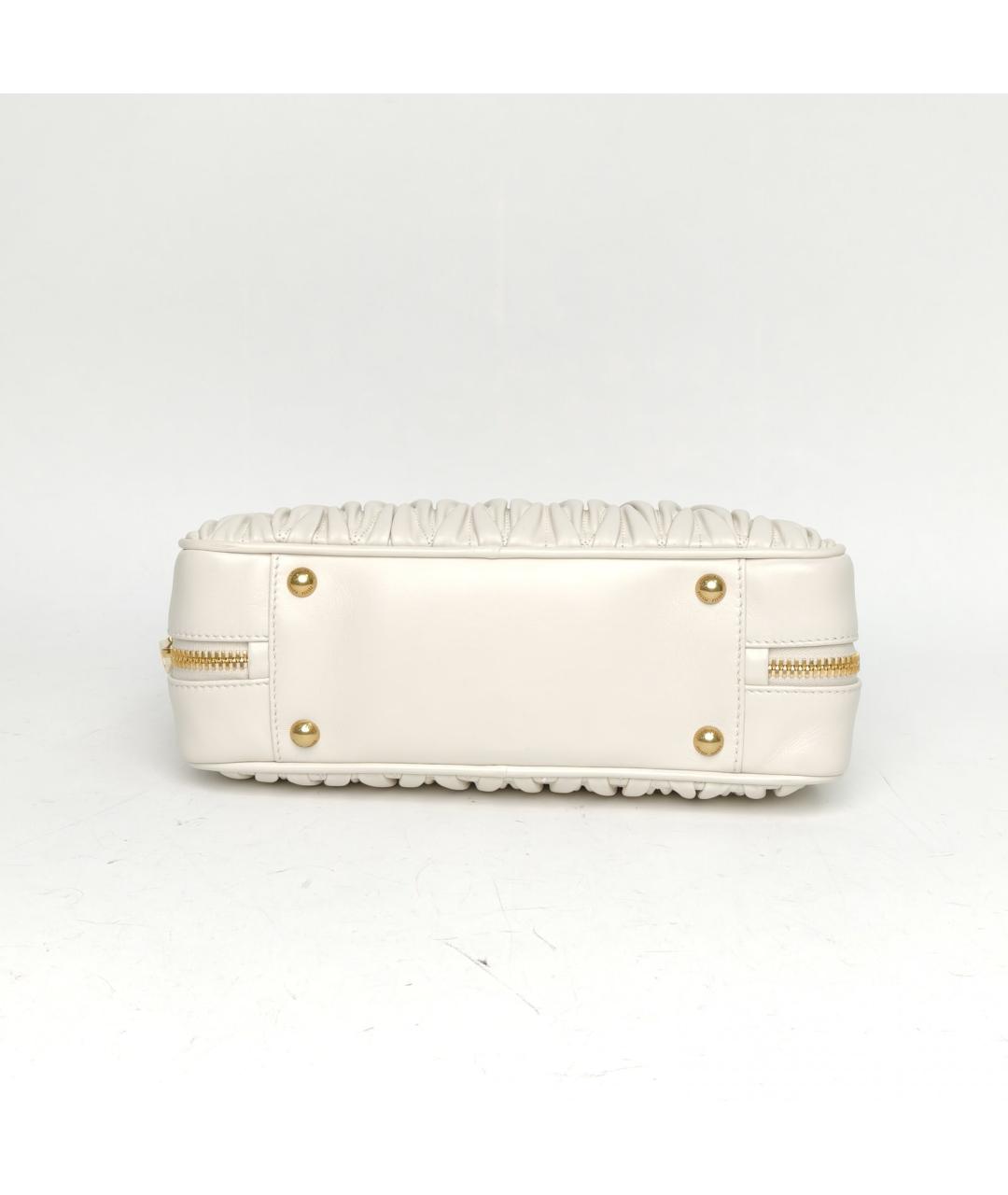 MIU MIU Белая кожаная сумка через плечо, фото 6