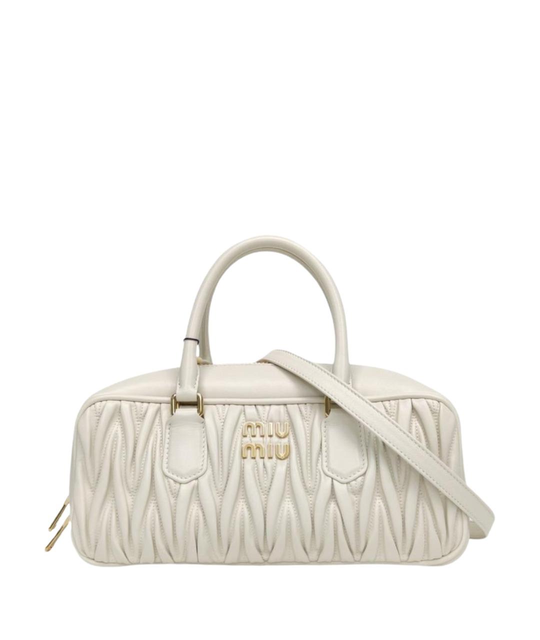 MIU MIU Белая кожаная сумка через плечо, фото 1