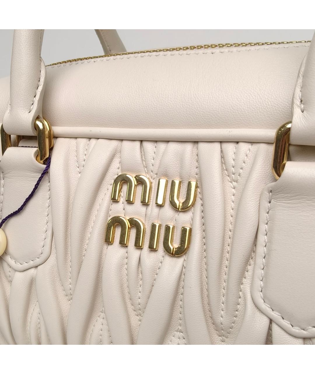 MIU MIU Белая кожаная сумка через плечо, фото 7
