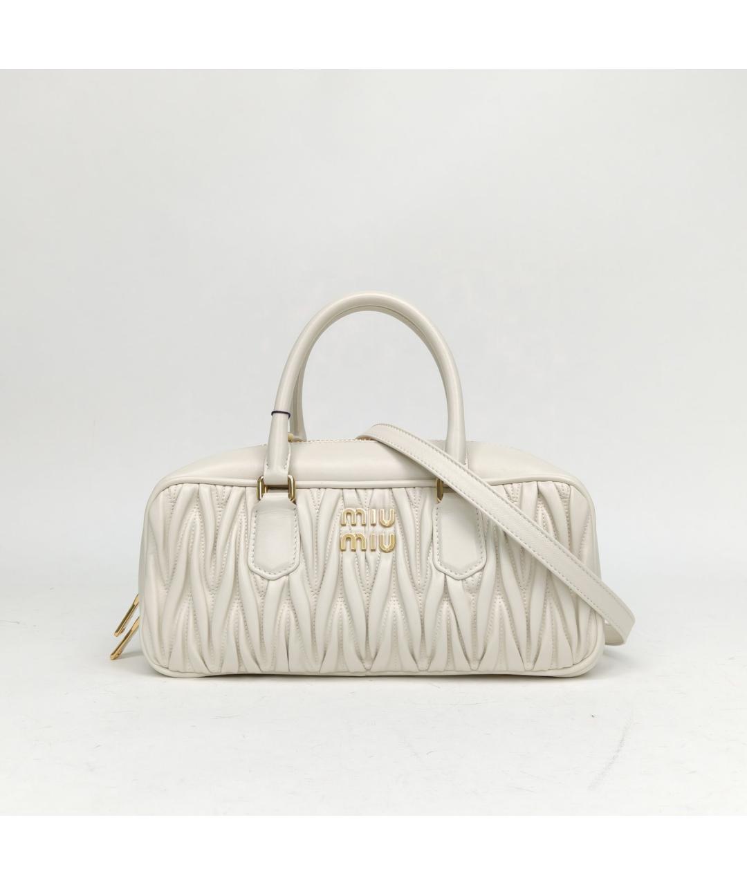 MIU MIU Белая кожаная сумка через плечо, фото 2