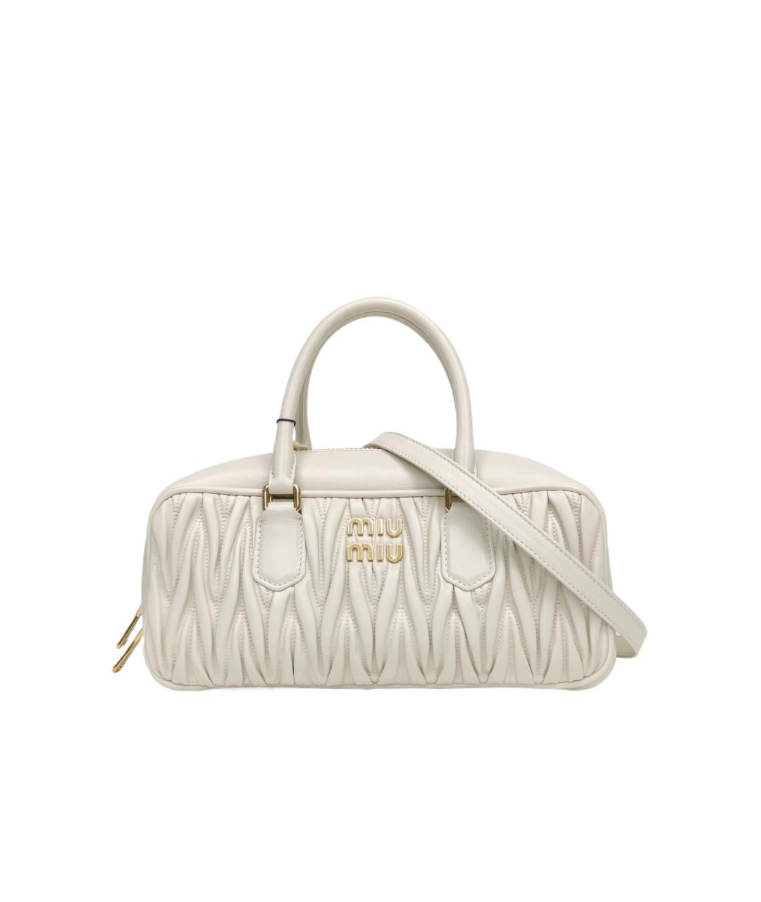 MIU MIU Белая кожаная сумка через плечо, фото 9