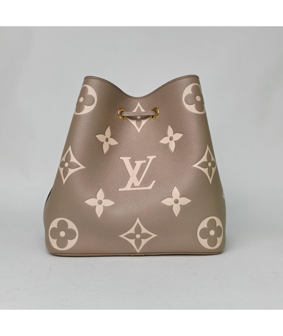 LOUIS VUITTON Бежевая кожаная сумка через плечо, фото 4