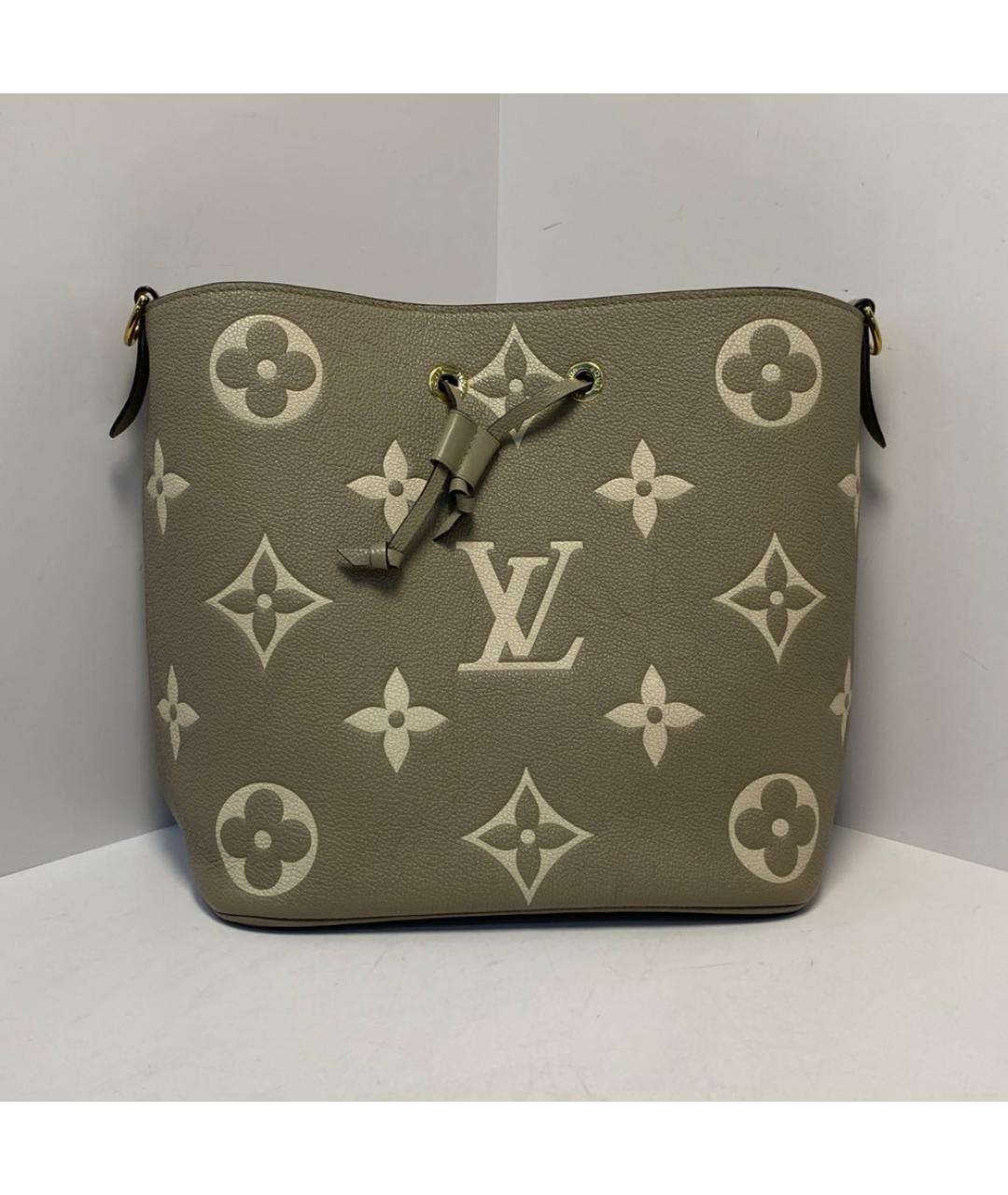 LOUIS VUITTON Бежевая кожаная сумка через плечо, фото 8