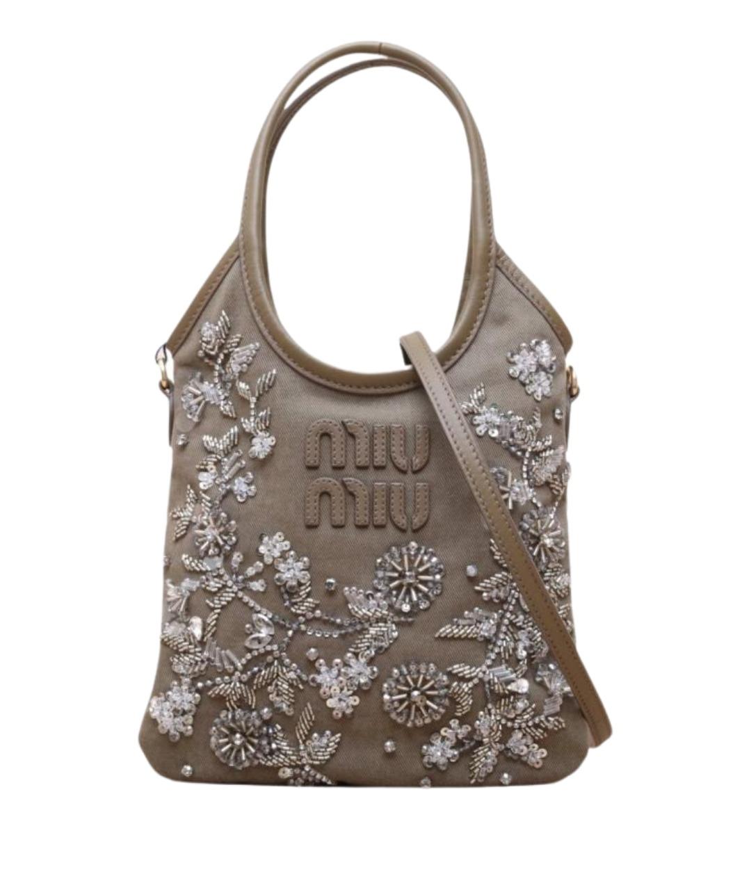 MIU MIU Коричневая кожаная сумка через плечо, фото 1