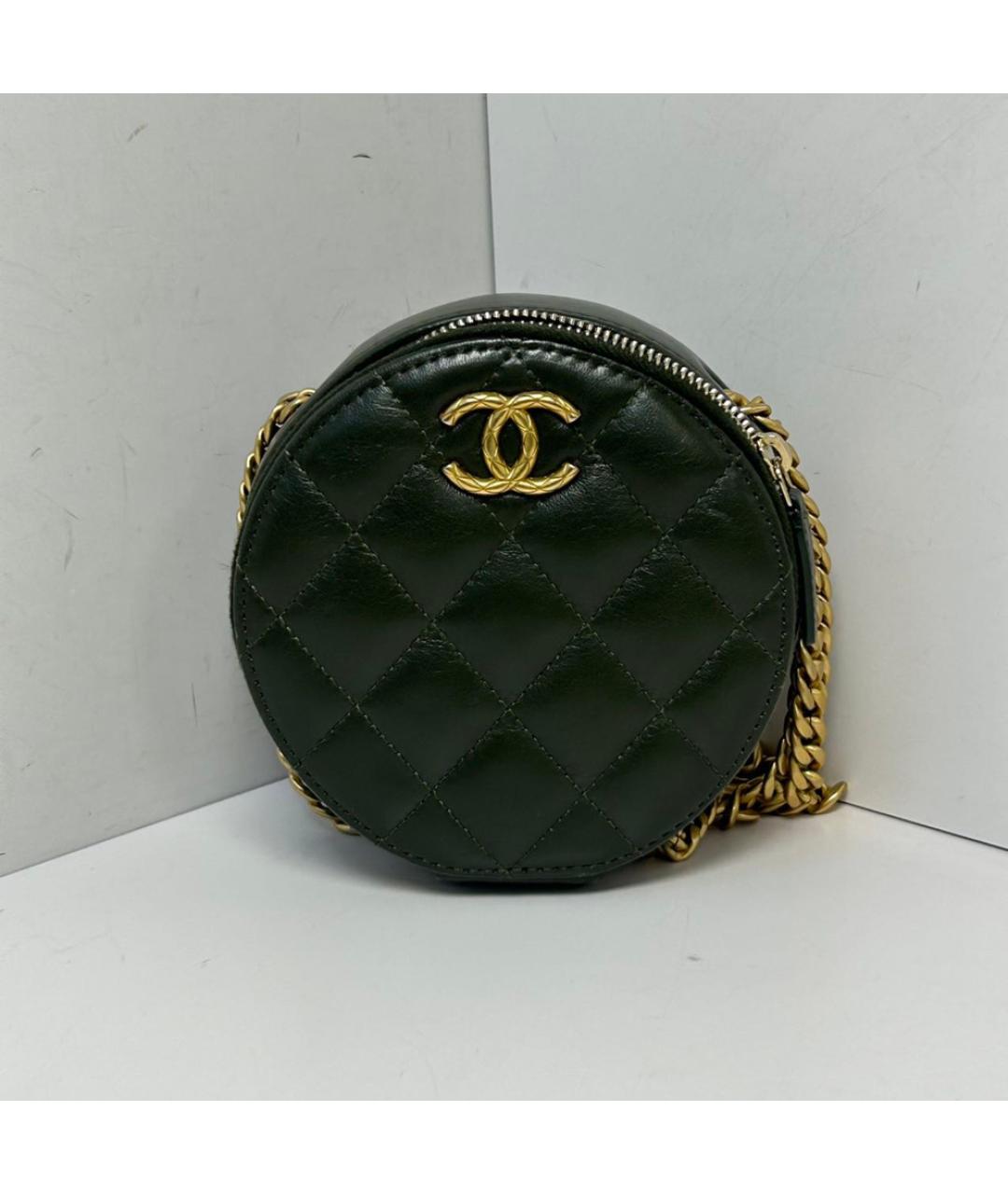 CHANEL Зеленая кожаная сумка через плечо, фото 8
