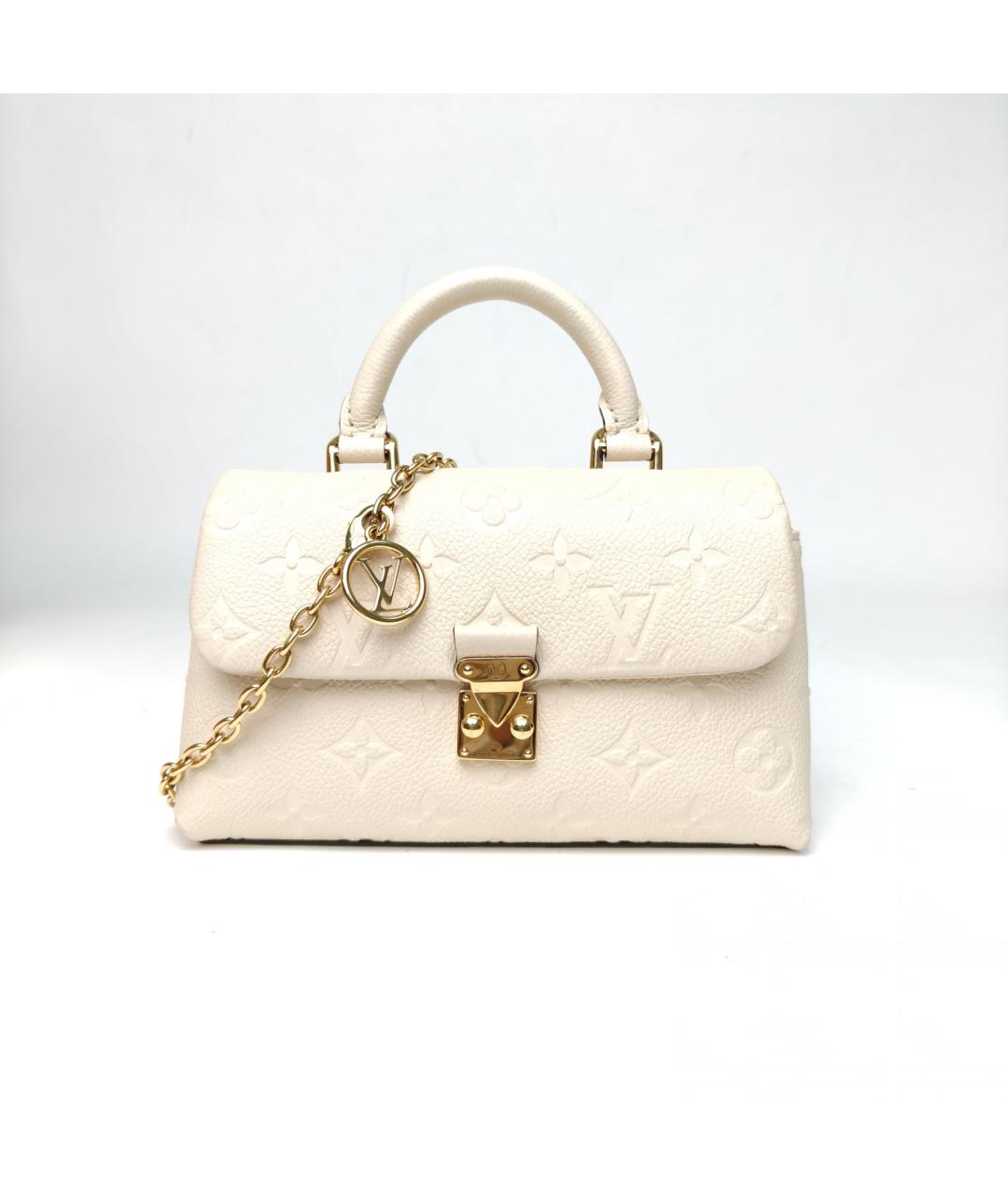 LOUIS VUITTON Белая кожаная сумка с короткими ручками, фото 2