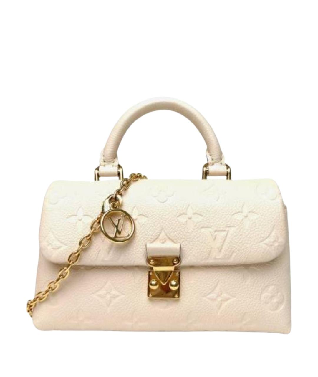 LOUIS VUITTON Белая кожаная сумка с короткими ручками, фото 1