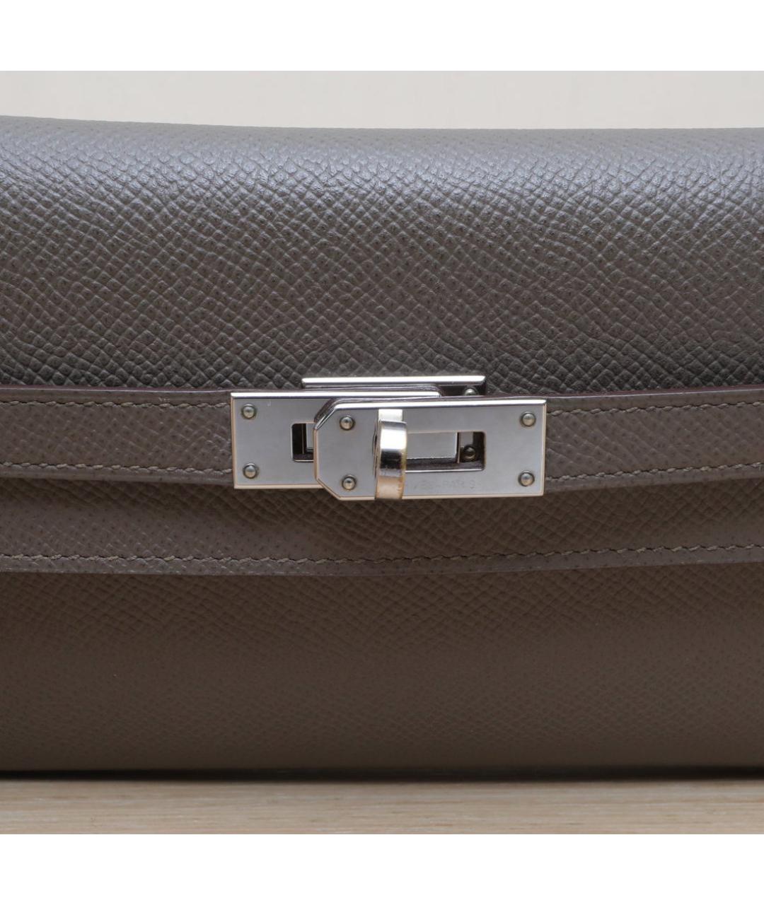 HERMES Серый кожаный кошелек, фото 7