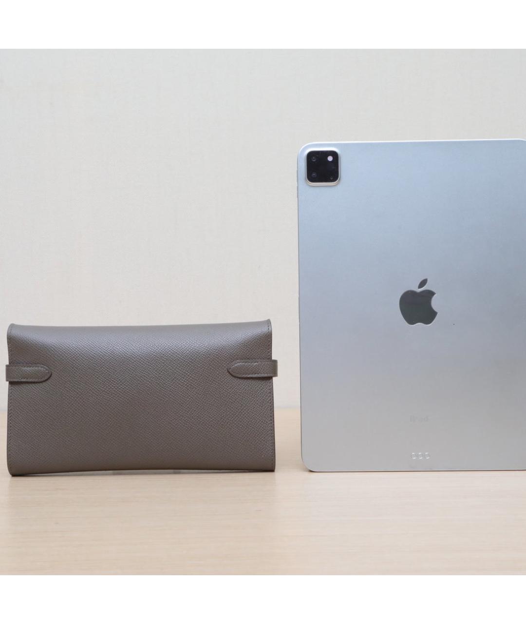 HERMES Серый кожаный кошелек, фото 6