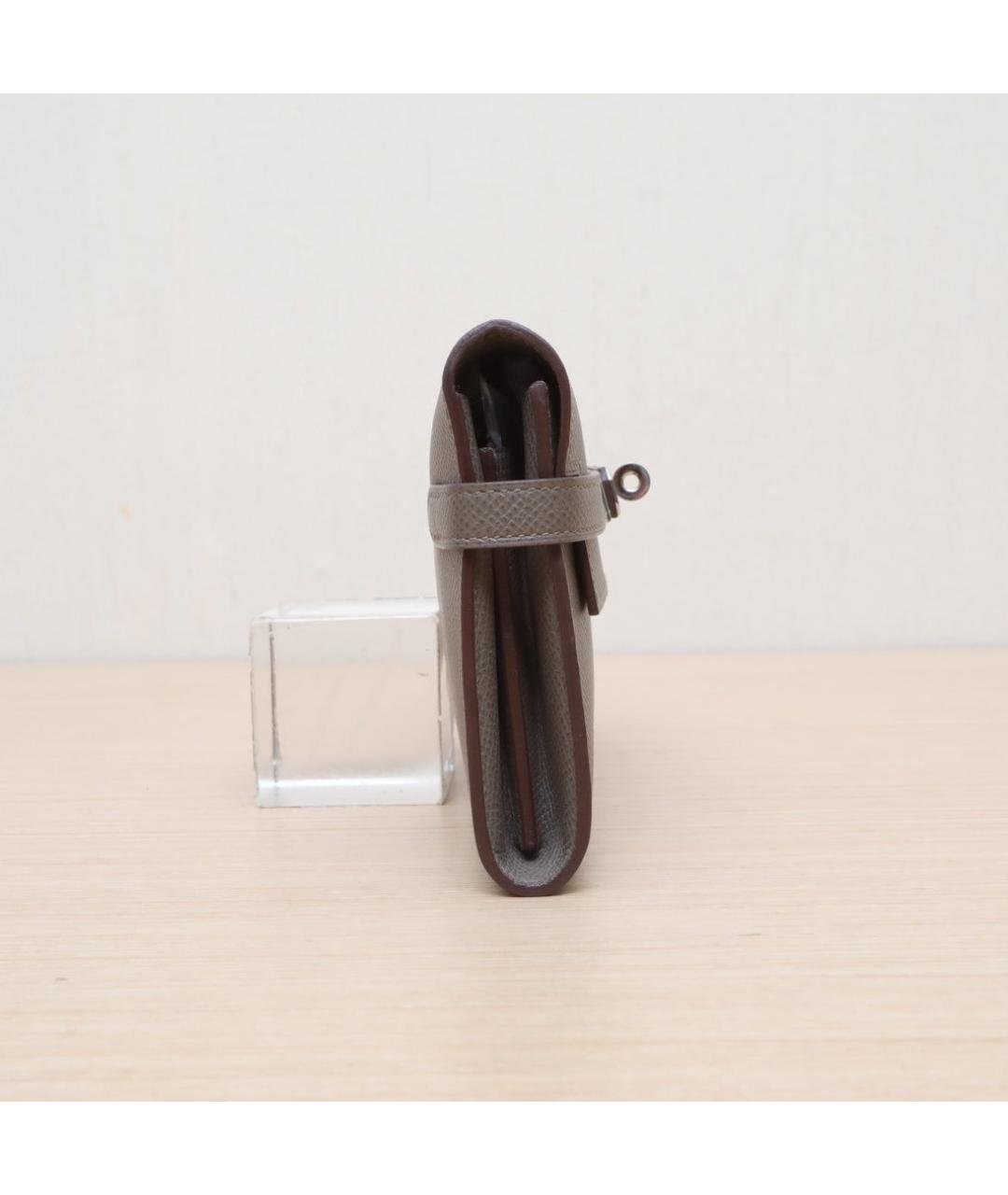 HERMES Серый кожаный кошелек, фото 5