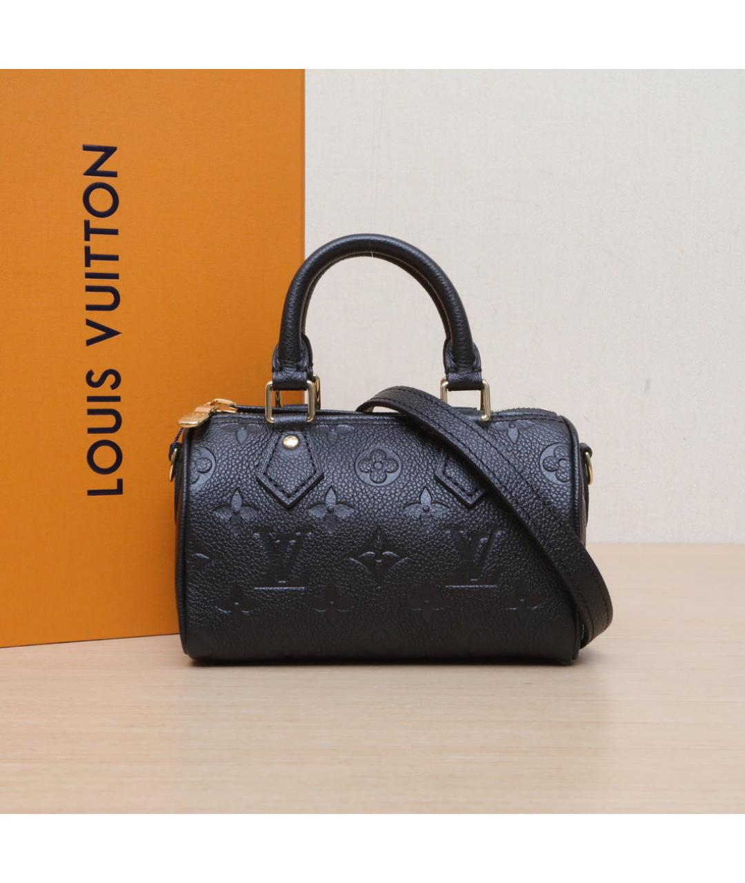 LOUIS VUITTON Черная кожаная сумка через плечо, фото 2