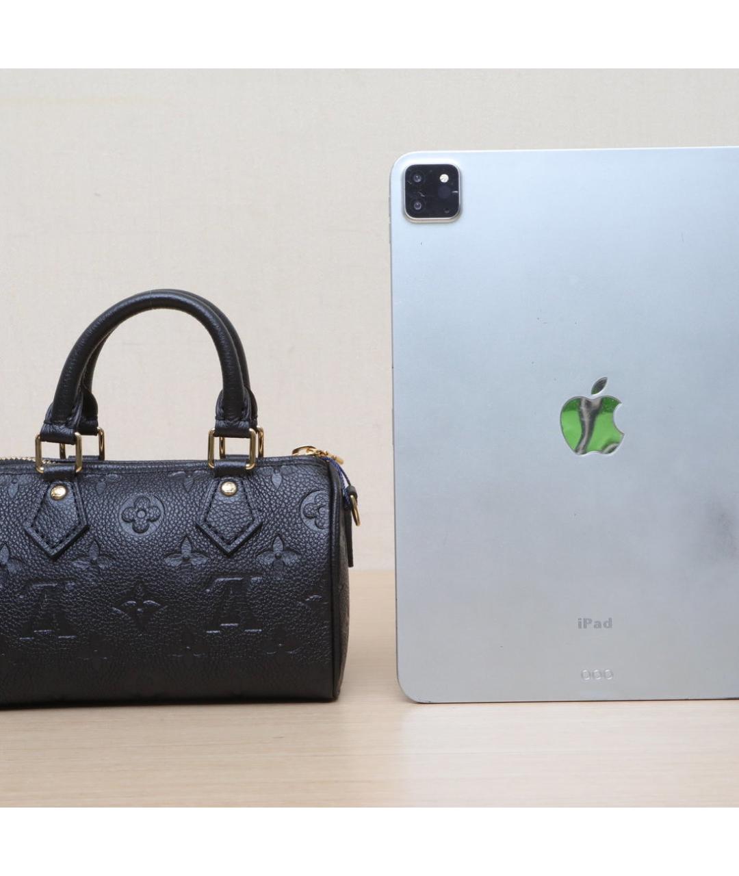 LOUIS VUITTON Черная кожаная сумка через плечо, фото 7