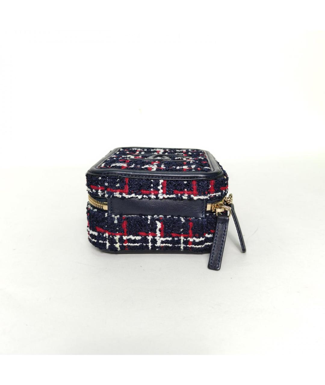 CHANEL Темно-синяя твидовая сумка через плечо, фото 6