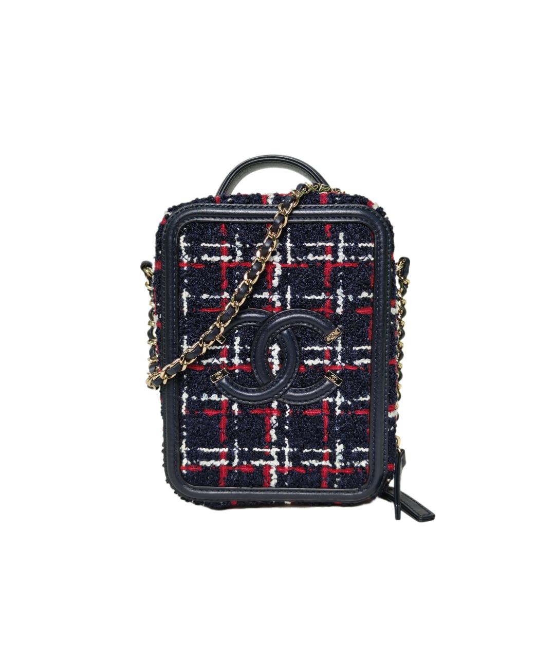 CHANEL Темно-синяя твидовая сумка через плечо, фото 9