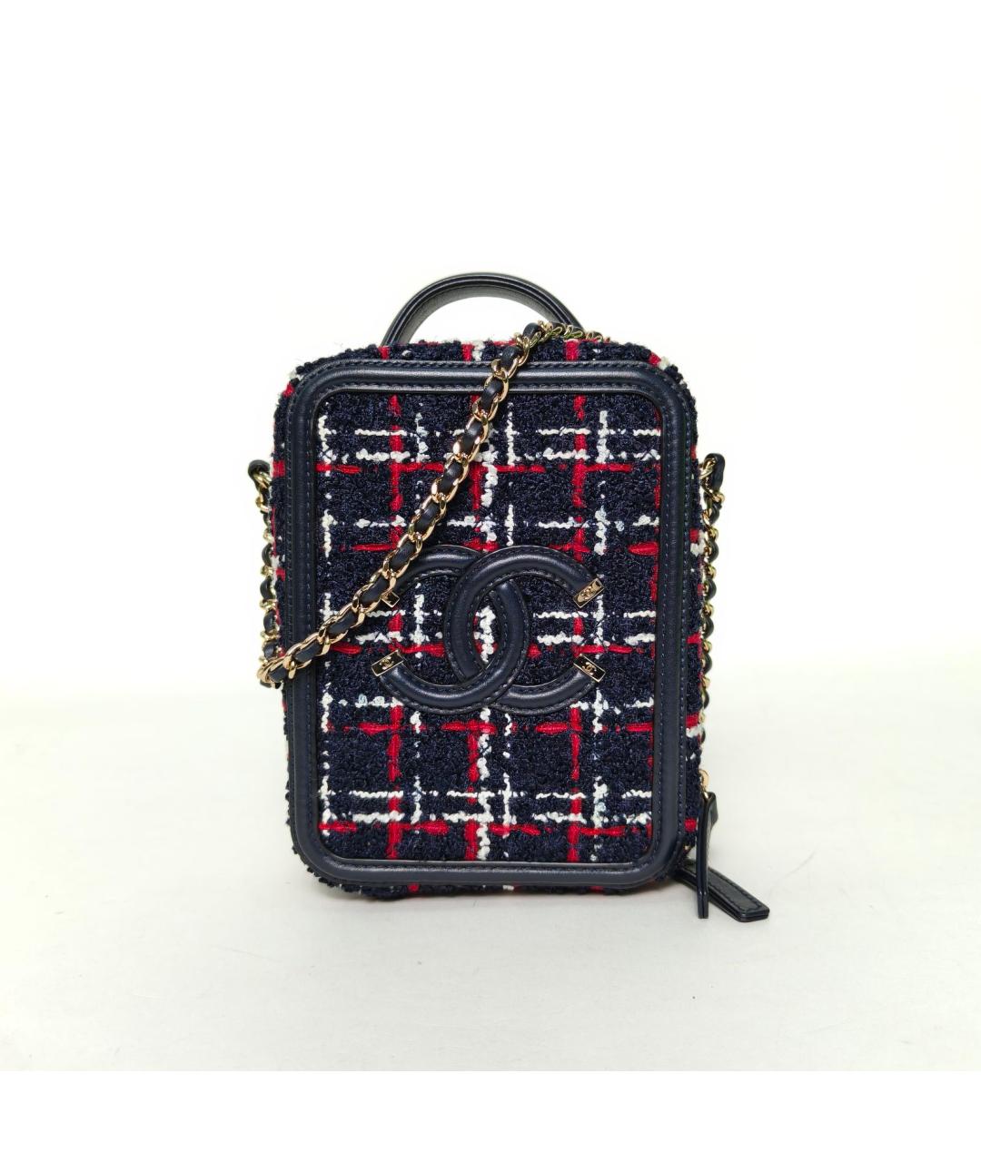 CHANEL Темно-синяя твидовая сумка через плечо, фото 2