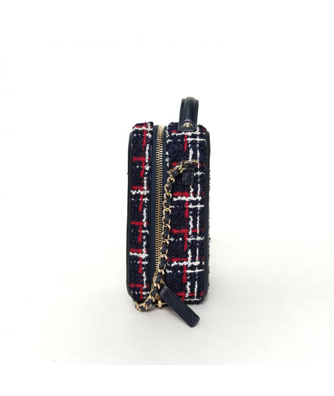 CHANEL Темно-синяя твидовая сумка через плечо, фото 3