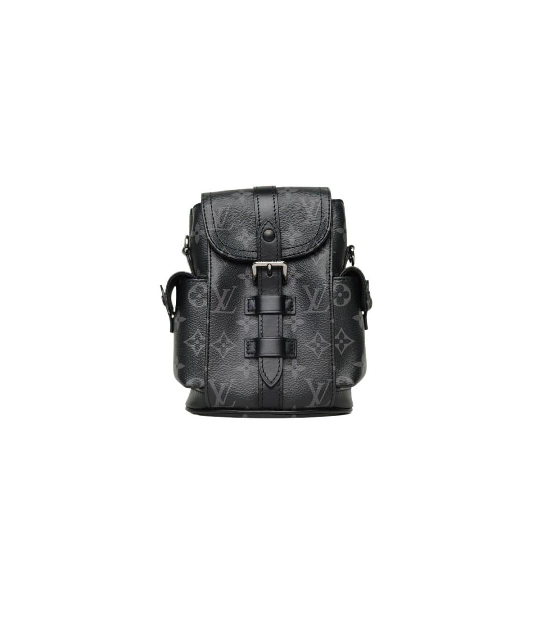 LOUIS VUITTON Черный кожаный рюкзак, фото 10