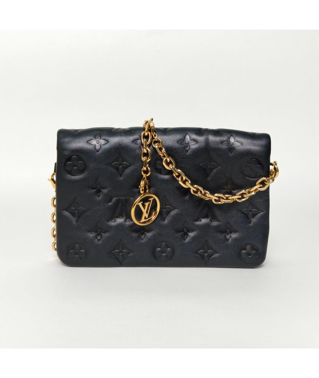 LOUIS VUITTON Черная кожаная сумка через плечо, фото 2