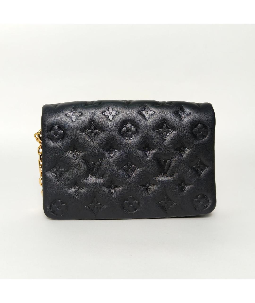 LOUIS VUITTON Черная кожаная сумка через плечо, фото 4