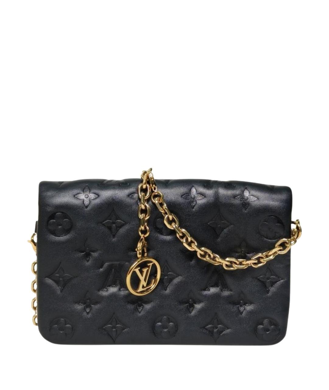 LOUIS VUITTON Черная кожаная сумка через плечо, фото 1