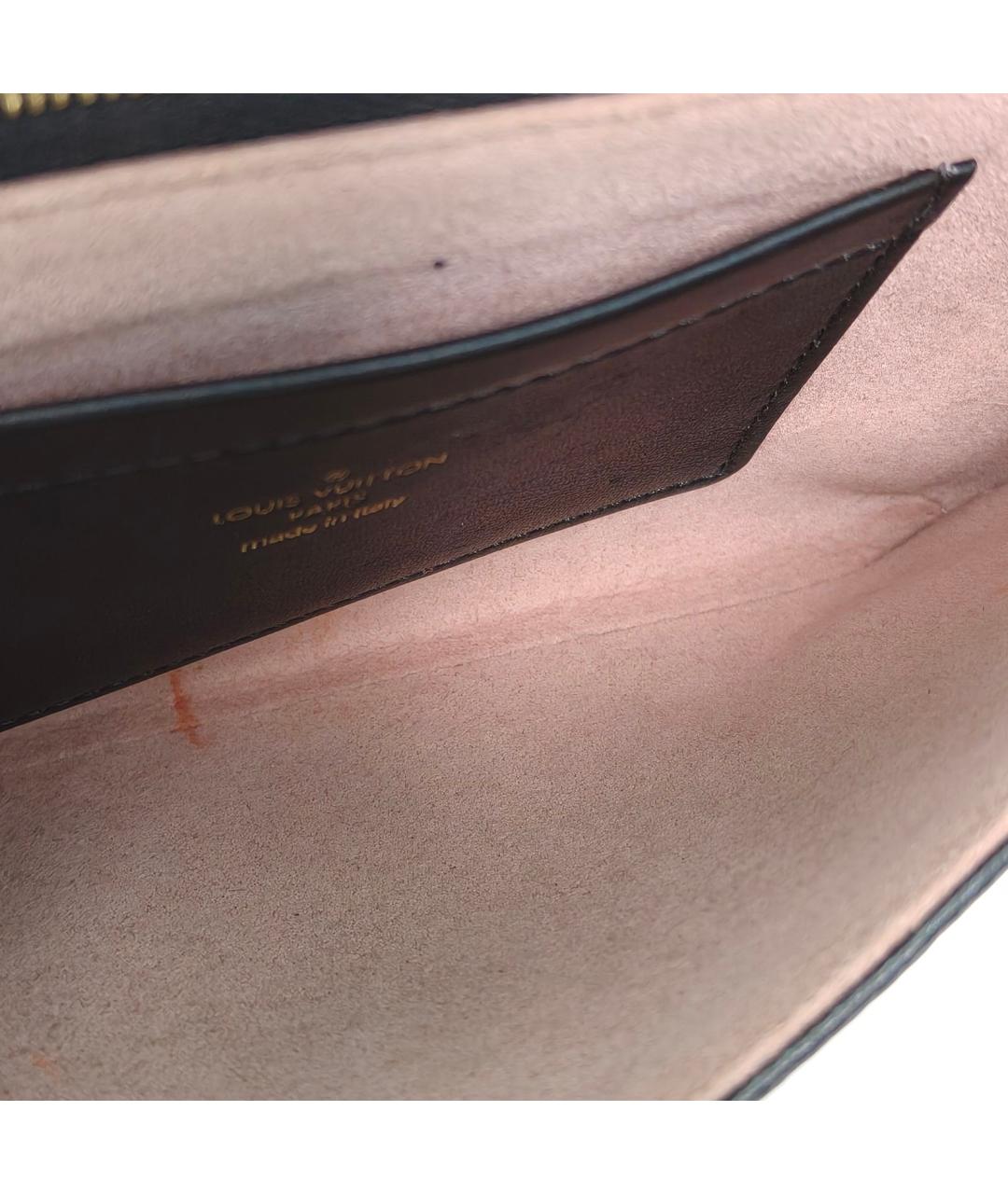 LOUIS VUITTON Черная кожаная сумка через плечо, фото 7