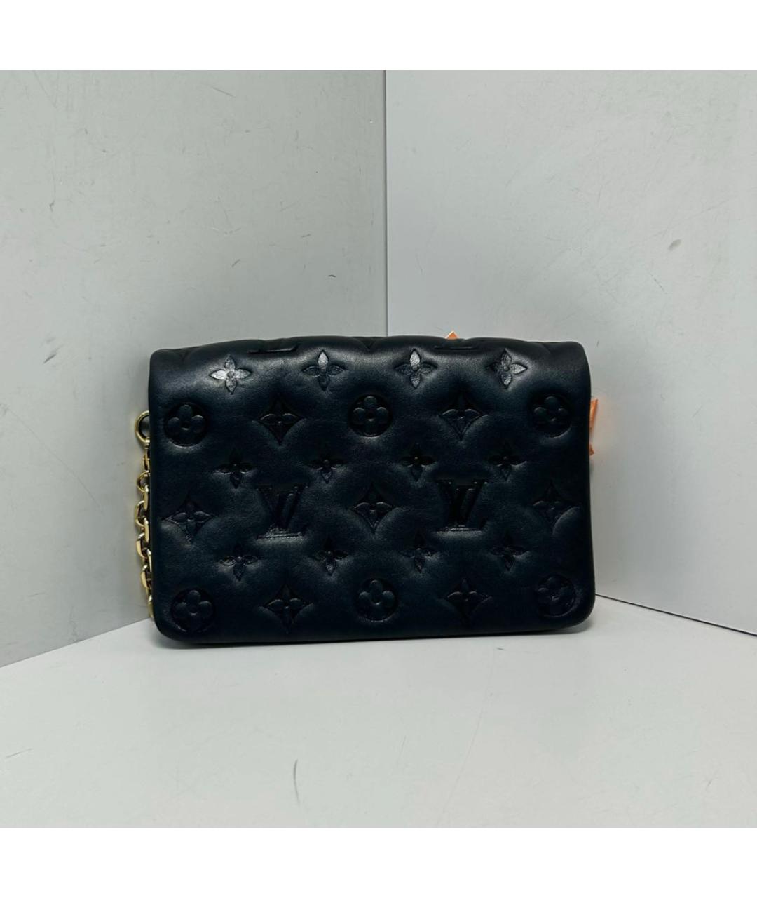 LOUIS VUITTON Черная кожаная сумка через плечо, фото 8