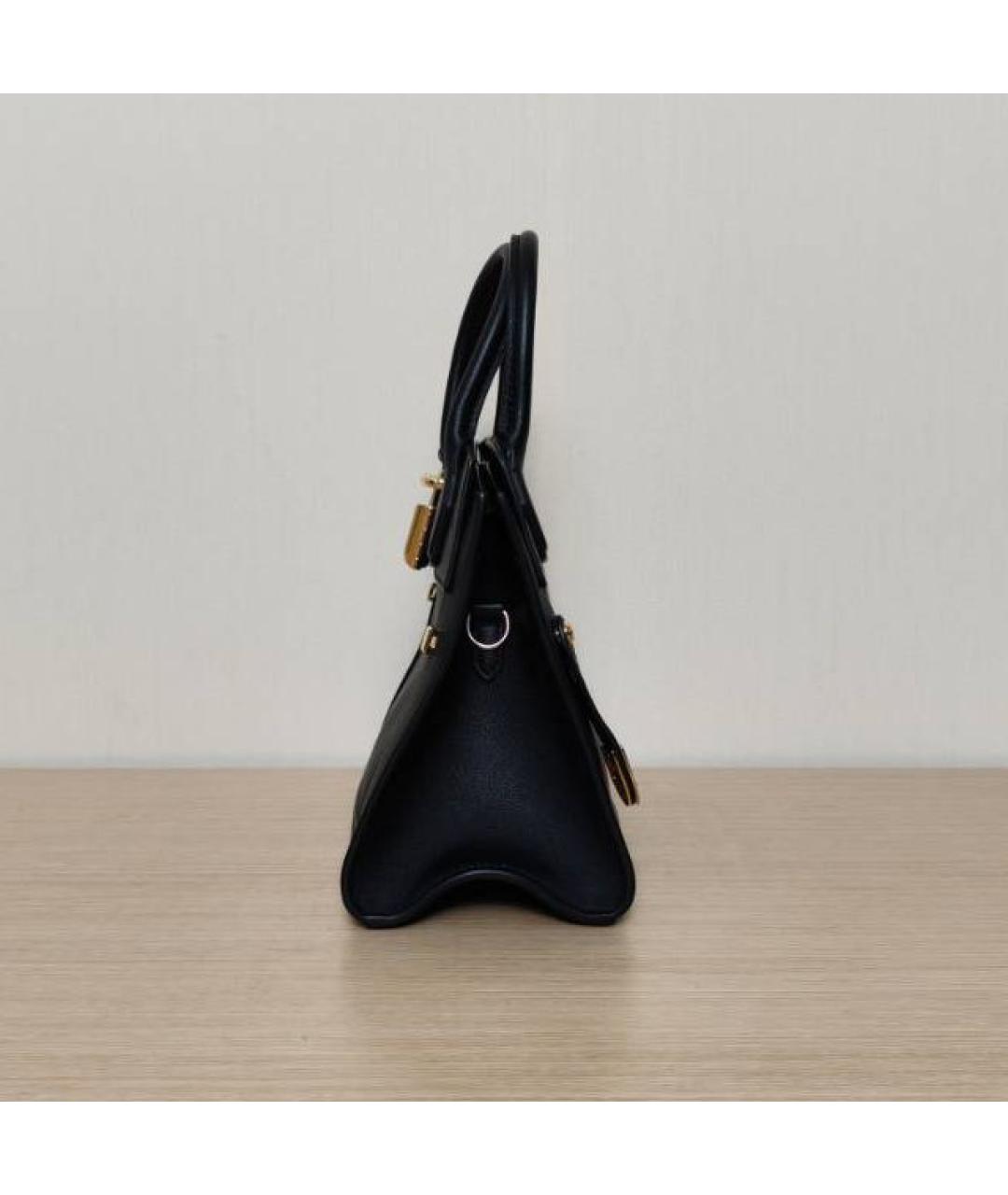 LOUIS VUITTON Черная кожаная сумка через плечо, фото 6