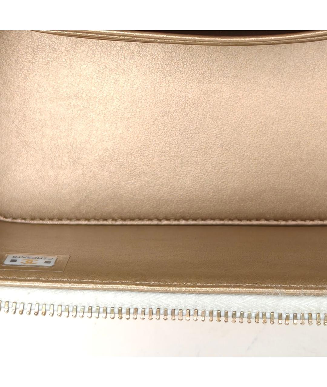 CHANEL Белая кожаная сумка через плечо, фото 8