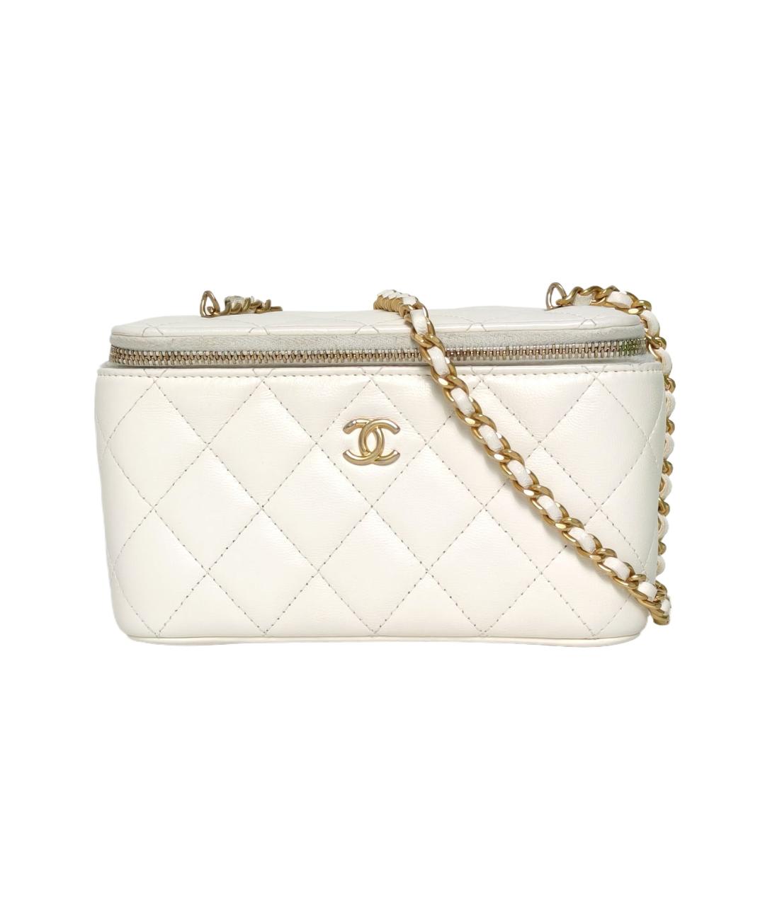 CHANEL Белая кожаная сумка через плечо, фото 1