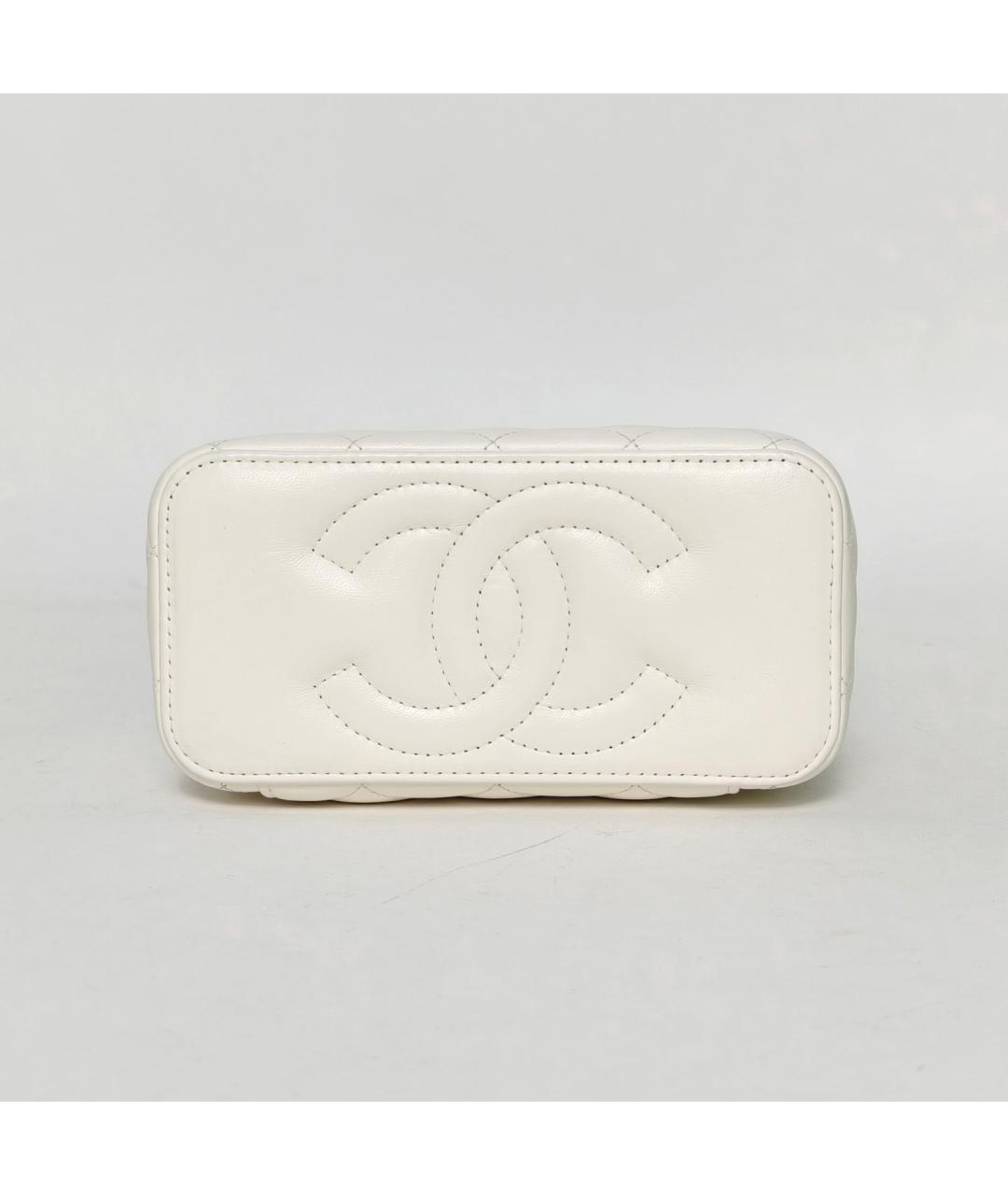 CHANEL Белая кожаная сумка через плечо, фото 6