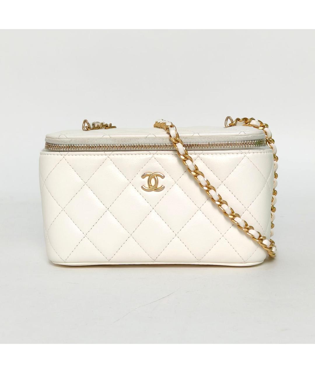 CHANEL Белая кожаная сумка через плечо, фото 2