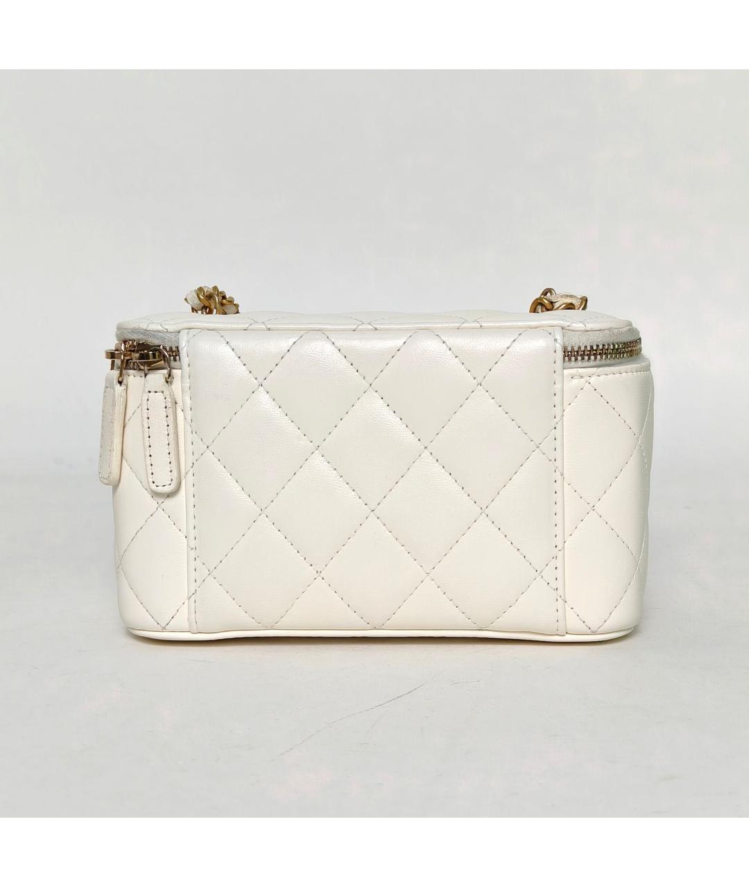 CHANEL Белая кожаная сумка через плечо, фото 4