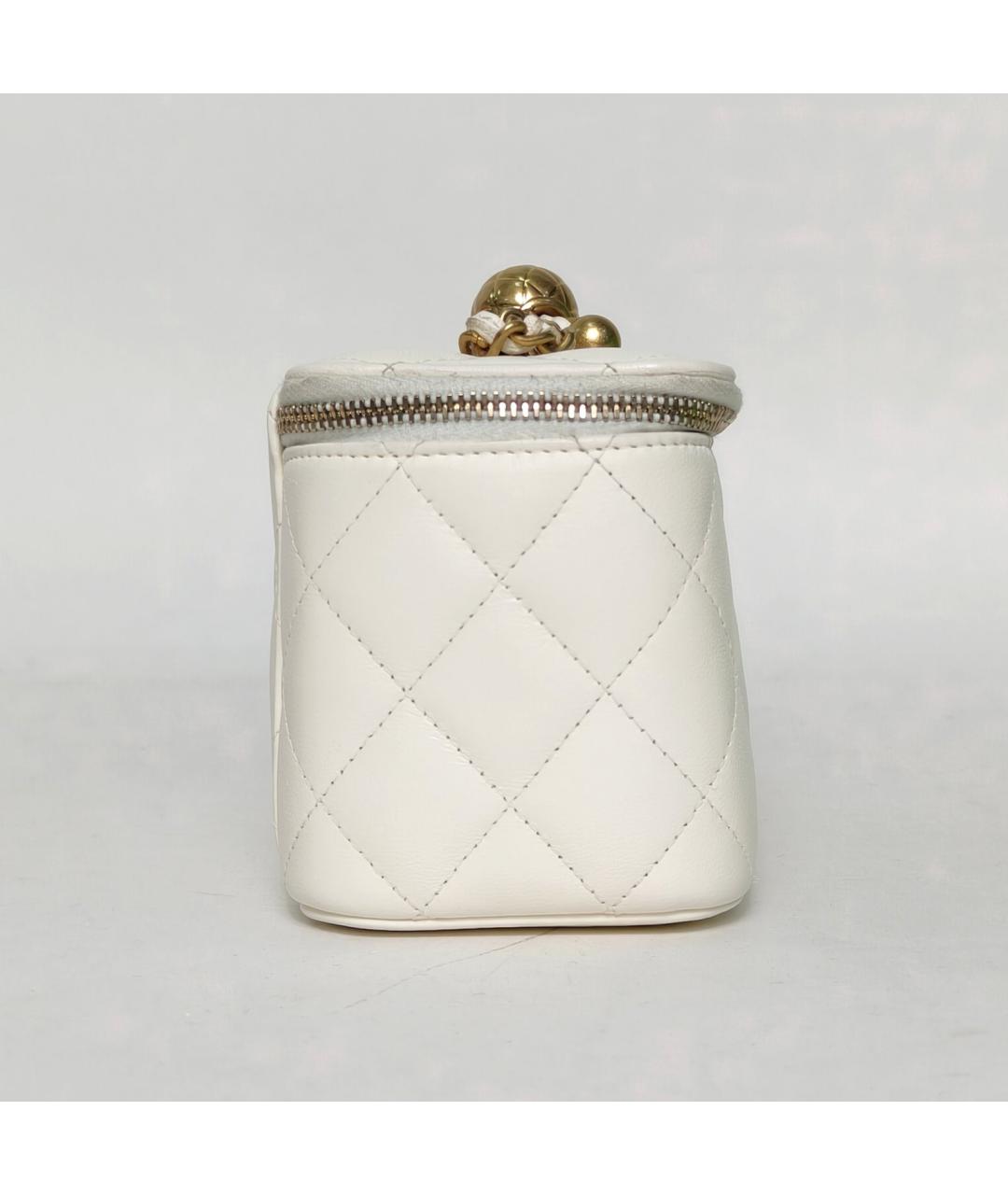 CHANEL Белая кожаная сумка через плечо, фото 3