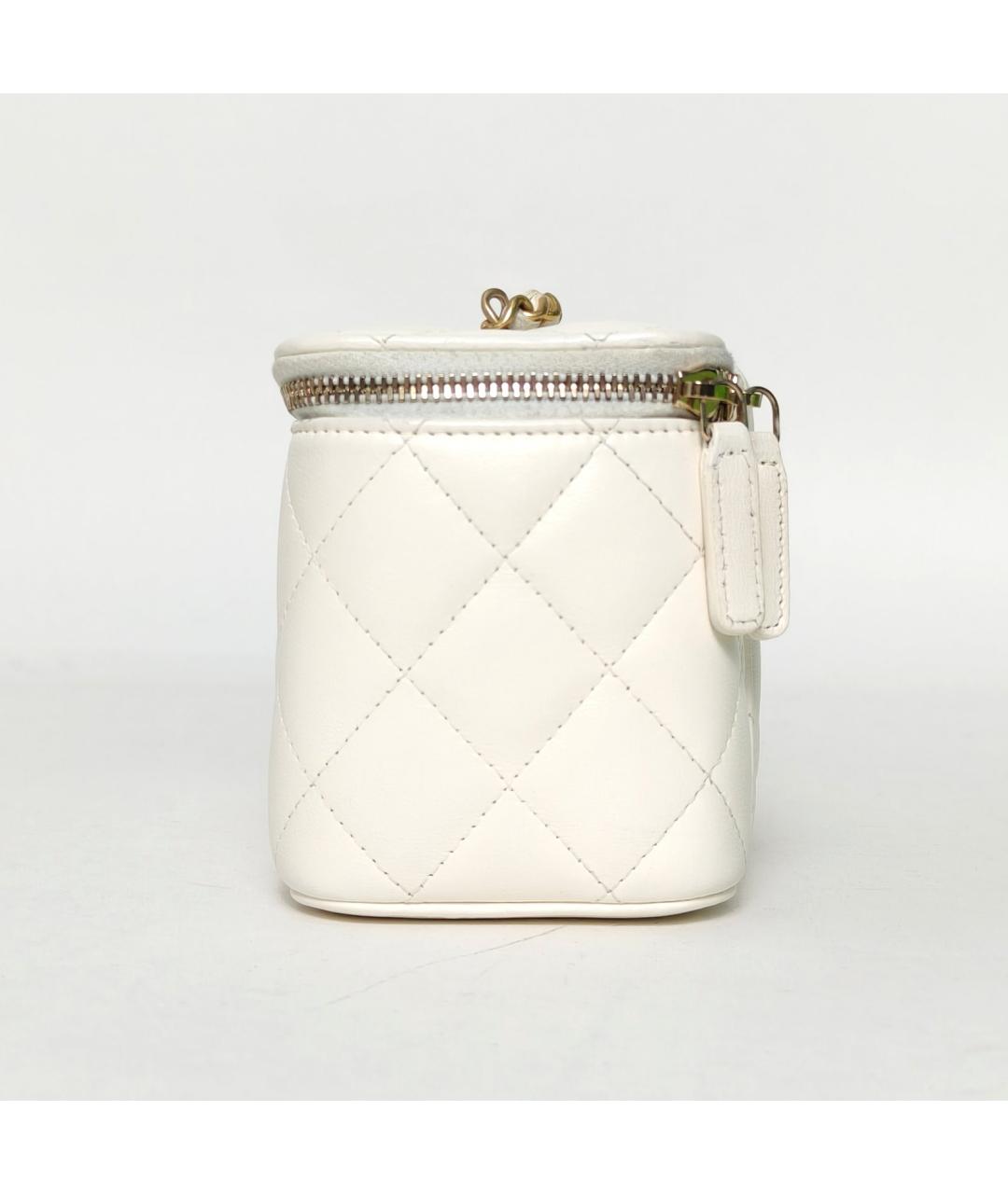 CHANEL Белая кожаная сумка через плечо, фото 5