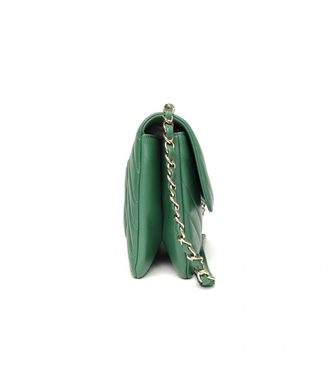 CHANEL Зеленая кожаная сумка через плечо, фото 5