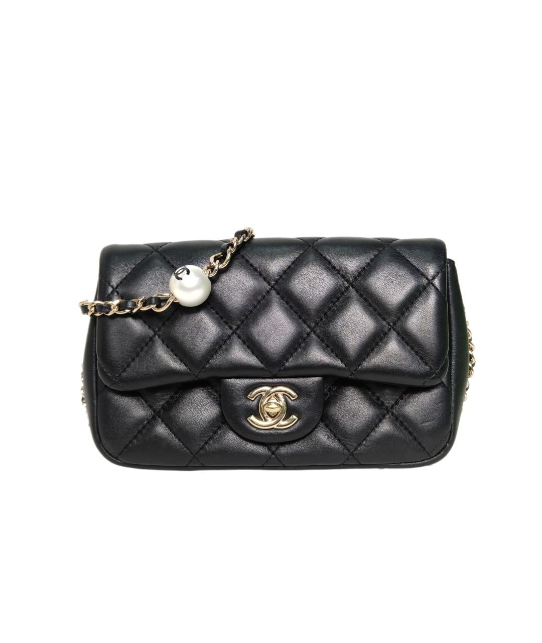 CHANEL Черная кожаная сумка через плечо, фото 10