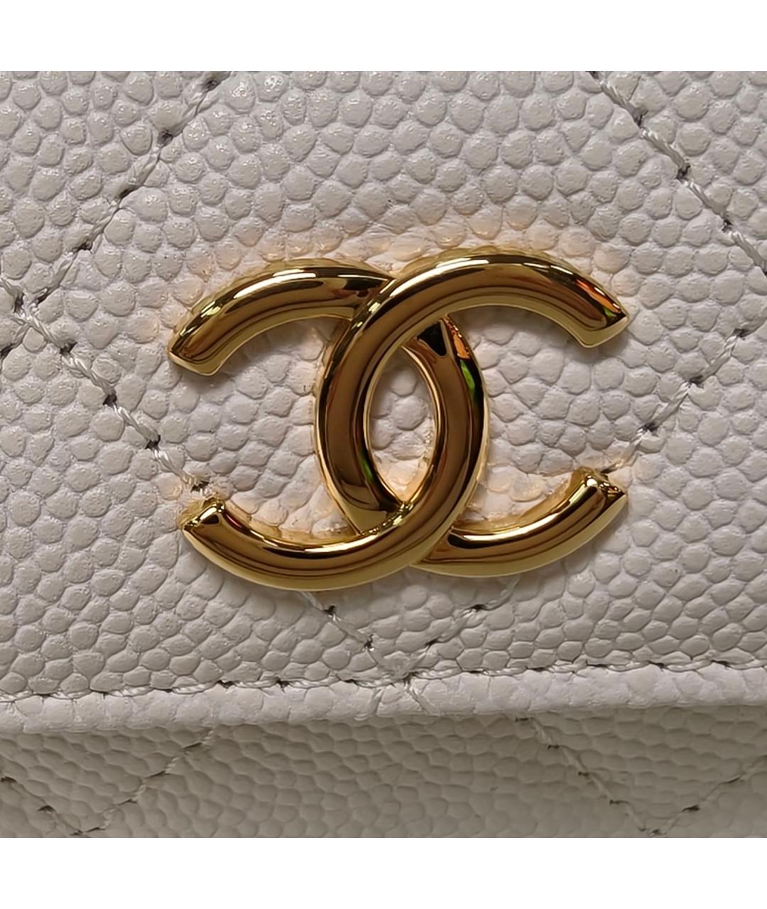CHANEL Белая кожаная сумка через плечо, фото 7