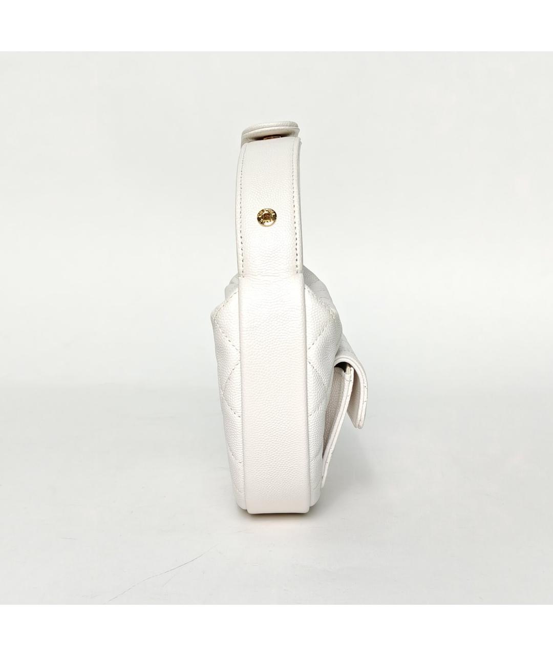 CHANEL Белая кожаная сумка через плечо, фото 3
