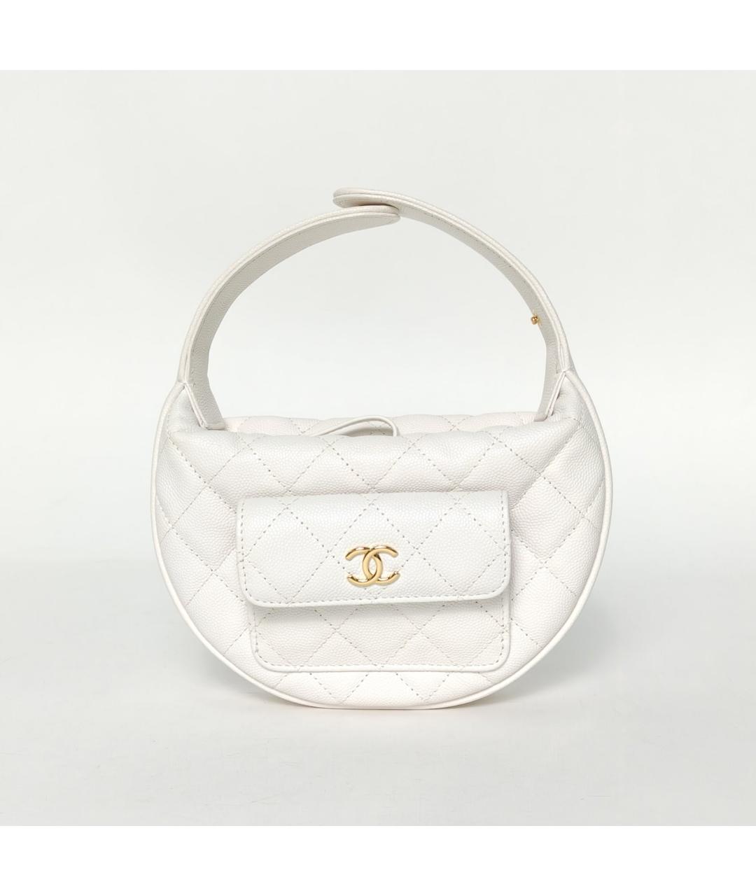 CHANEL Белая кожаная сумка через плечо, фото 2