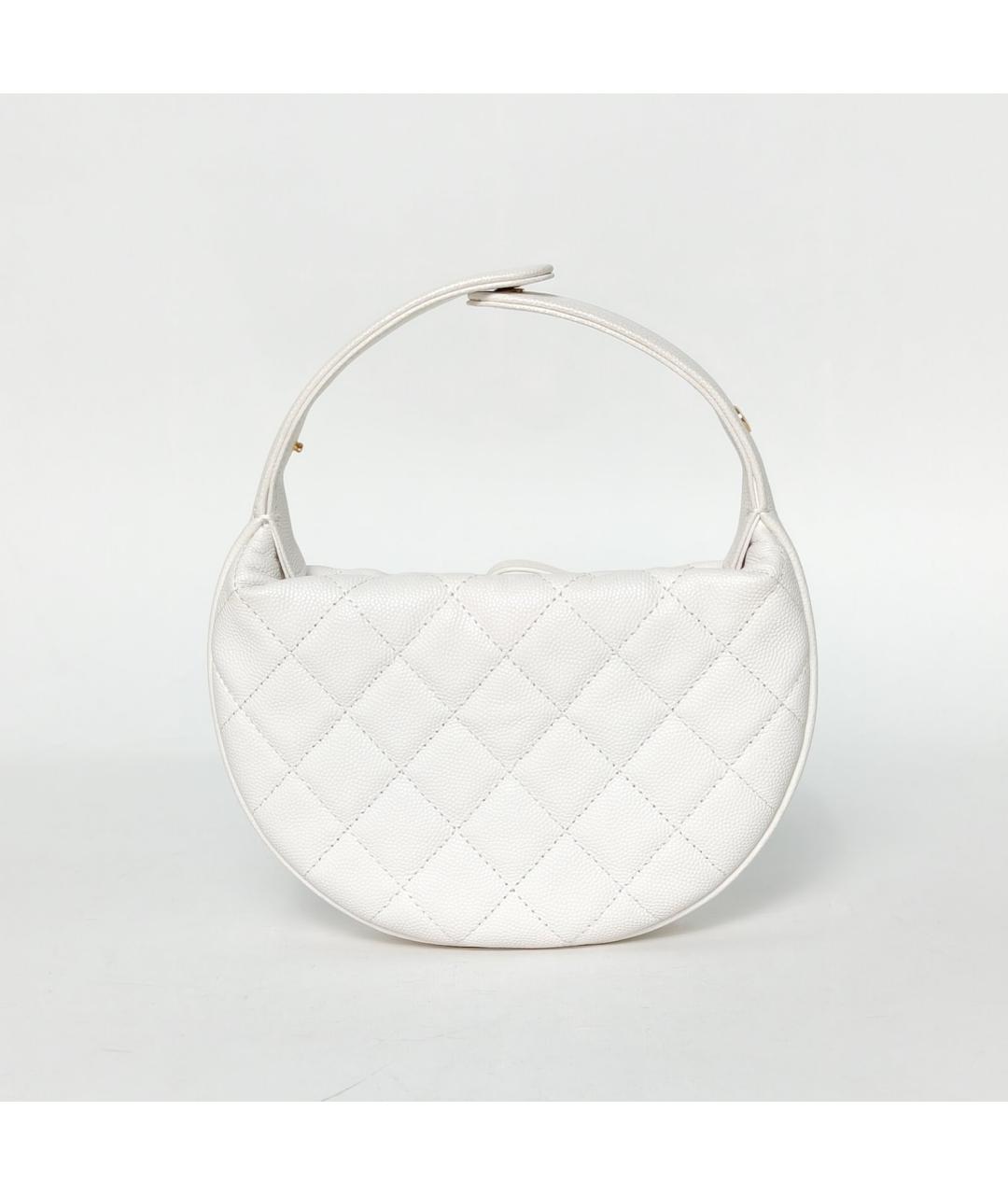 CHANEL Белая кожаная сумка через плечо, фото 4