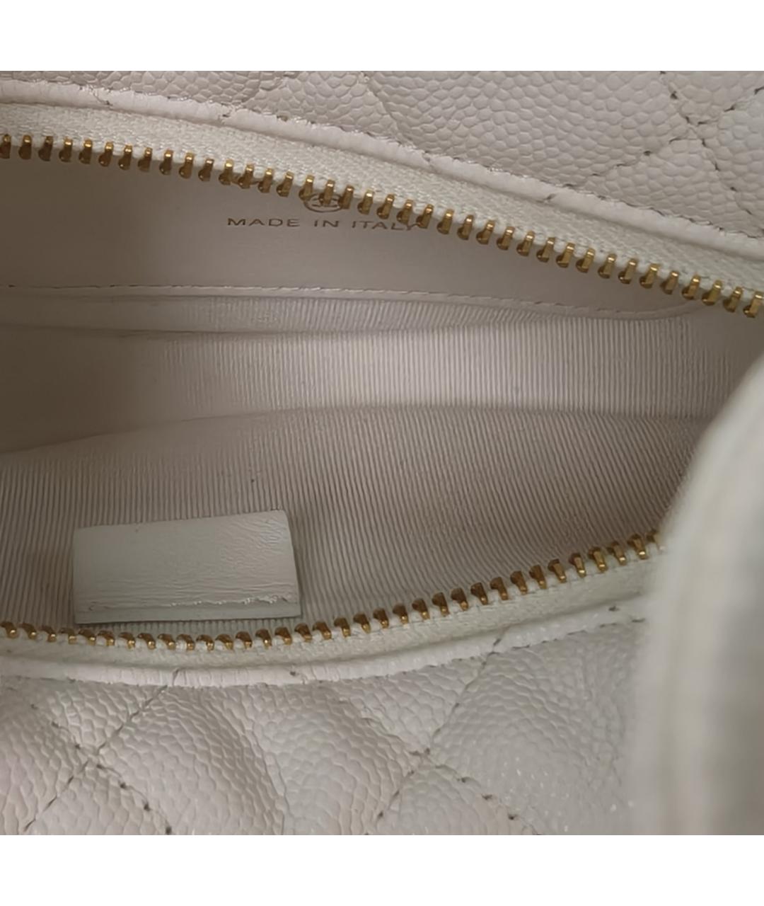 CHANEL Белая кожаная сумка через плечо, фото 8